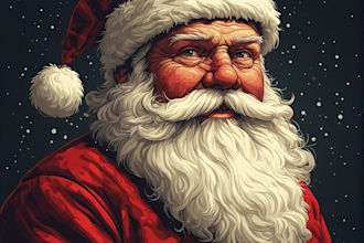 create santa portrait art