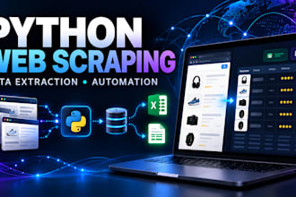 do python web scraping, data extraction and web crawling
