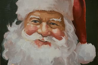 create a watercolor santa claus portrait illustration