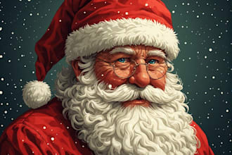 draw a custom santa portrait for christmas