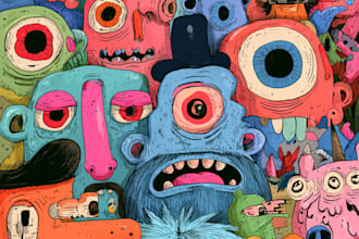 draw custom clip art characters, mascots, and cartoon illustration