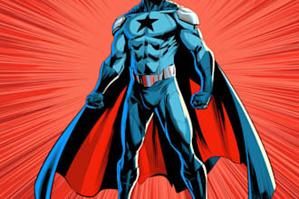 draw custom comic characters, superheroes, and villains