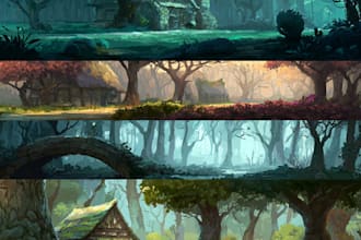 create environmental concept 2d diorama