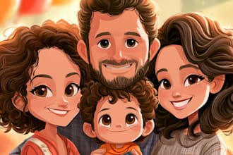 design custom family cartoon portraits for socks