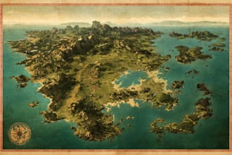 make fantasy map illustration
