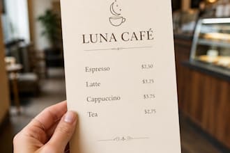 design an elegant restaurant menu