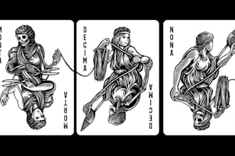draw custom playing card game, poker card, tarot card miwith printable card box