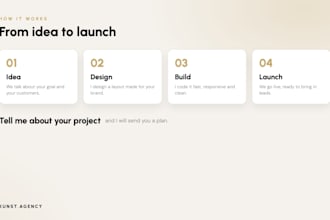 build a custom landing page in HTML, CSS and js