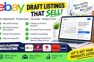 do ebay draft listings seo optimize products crosslist vendoo marketplaces