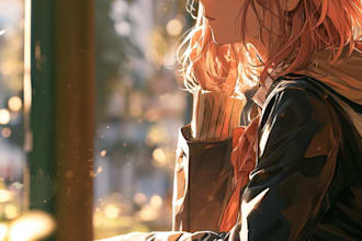 anime character an illustration and anime character