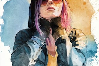 draw a watercolor portrait, no ai