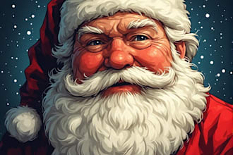 create a professional festive santa claus portrait