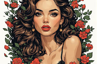 design a beautiful custom pin up illustration