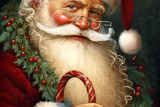 create a festive santa character portrait