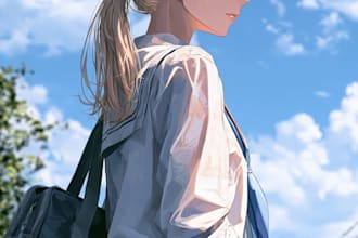 anime character an illustration and anime character