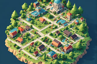 design a custom 3d isometric or 2d map illustration