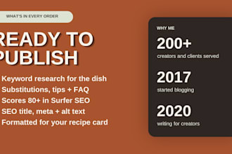 write SEO recipe blog posts for food bloggers