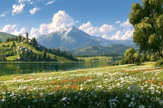 design a landscape illustration