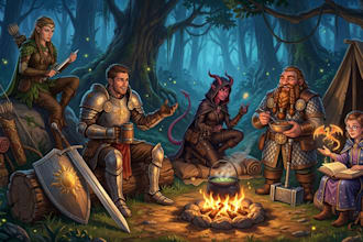 dnd character and dnd party character