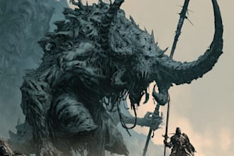 draw monster, creature, fantasy character, for game or comic