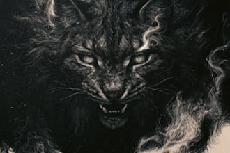 illustrate dark art animal illustration