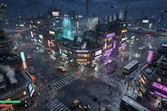 create 3d urban game environment, architectural environment, 3d ue5 environment