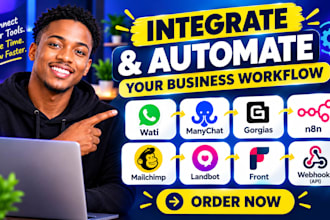 integrate wati manychat gorgias n8n mailchimp front landbot through API webhook