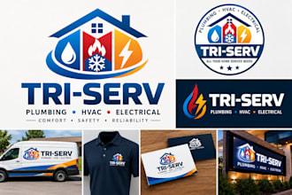 design a professional plumbing hvac and electrical logo