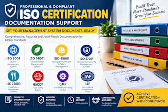 iso 9001, 14001, 45001, 27001, 22000, haccp, gmp iaf certification documentatio