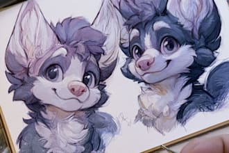 draw furry art character for your fursona, furry pfp and anthro art