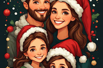 create unique christmas family portrait