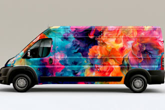 create a stunning automotive wrap design for cars, vans and trucks
