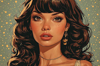create elegant and playful pin up girl artwork