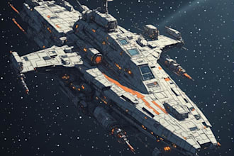 design professional futuristic spaceship artwork