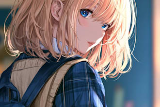 anime character an illustration and anime character