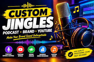 create catchy podcast intro, outro and brand jingle music for your brand