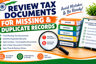 review tax documents for missing and duplicate records