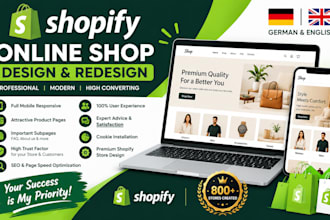 redesign or design your german shopify store or dropshippping shopify store
