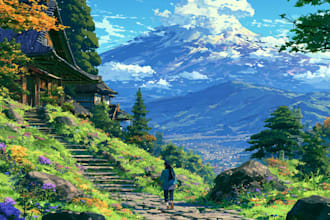 draw anime background and environment art