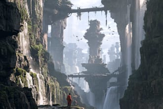 create 2d game environment concept art and illustration