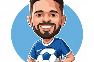 design cartoon caricature for football nba nfl sport tshirt