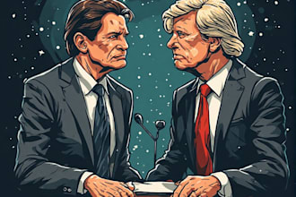 draw professional political satire illustrations