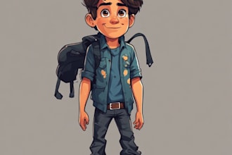 draw cartoon profile picture for you with big head character