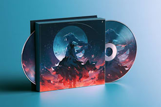 create a virtual idol anime album cover with stag light glamour