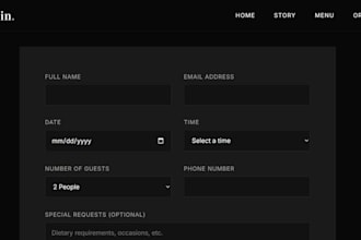 design a modern restaurant website with online ordering and reservations