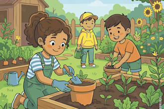 draw childrens book illustration with my style