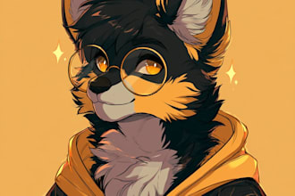 draw an adorable furry character portrait