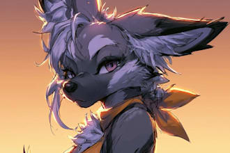 draw custom furry character illustrations and fursonas