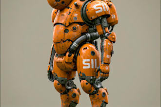 create a detailed mech and robot concept art