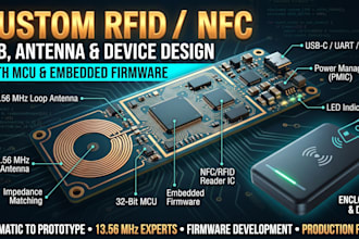 design custom 13,56mhz rfid nfc pcb, antenna, reader, mcu and embedded firmware